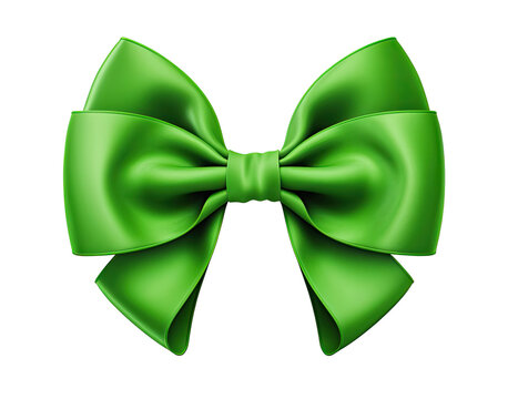 Green bow tie isolated on transparent background