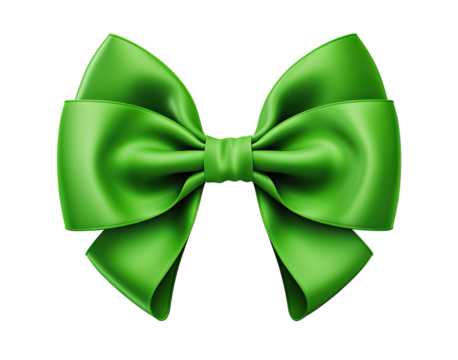 Green bow tie isolated on transparent background - Powered by Adobe