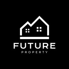 house shape modern minimalist architect structure simple clean flat logo design vector illustration