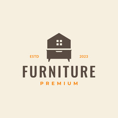 furniture interior house table living room simple minimal shape clean flat logo design vector icon illustration