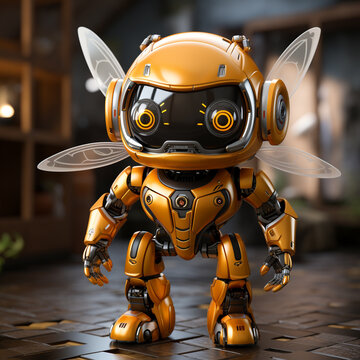 3d Robot cartoon bee 