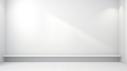 Pure White Background of Floor and Empty Room