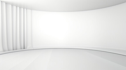 Pure White Background of Floor and Empty Room