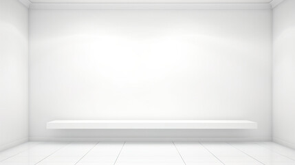 Pure White Background of Floor and Empty Room
