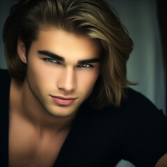 Fototapeta premium Young Male Fashion Model, AI