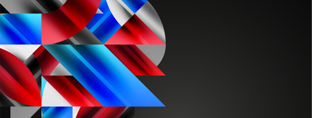 Geometric abstract background with abstract geometric shapes. Concept of creative technology, digital art, social communication, modern science for poster, cover, banner, brochure, website