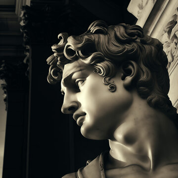 Greek Marble Statue, Portrait, AI