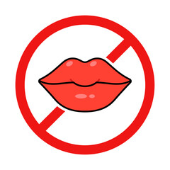 No Lips Sign on White Background