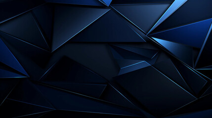 Dark Blue Geometric Triangular Pattern Background - obrazy, fototapety, plakaty