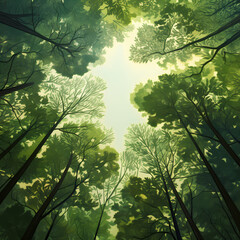 the canopy of a lush forest