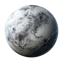 Silver Grey Planet Isolated on Transparent or White Background, PNG