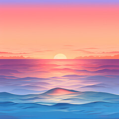 Fototapeta na wymiar the serene colors of an ocean sunset 