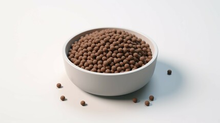 Icon plastic bowl of brown dog food Ai Generative