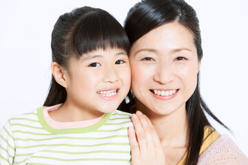 母親と女の子のポートレート