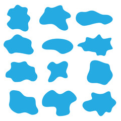 vector icon set shape distorted blue