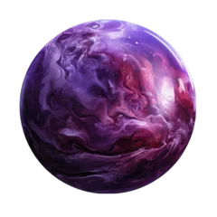 Foto op Canvas Deep Purple Planet Isolated on Transparent or White Background, PNG © Custom Media