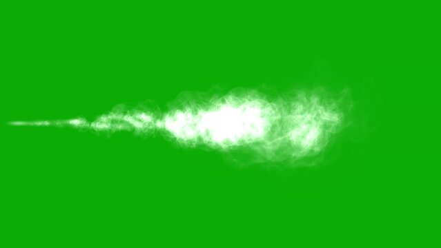 White smoke stream motion graphics with green screen background