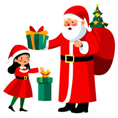 santa claus with gift boxes