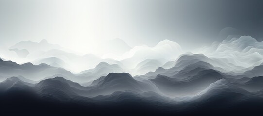 In a wide-format abstract background image, a gradient subtly blends into an ethereal cloudscape, creating a visually expansive and atmospheric composition. Illustration