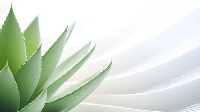 Aloe Vera plant isolated in a common indoor setting on white ,Aesthetic Wellness: Aloe Vera's Graceful Presence in Common Indoor Settings background generative ai

