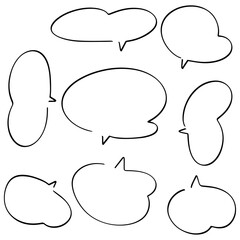 手書きの吹き出しセット　ベクター　
