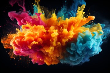 Vibrant Neon Splashes. Colorful Dynamic Background for Design, Art, and Advertising