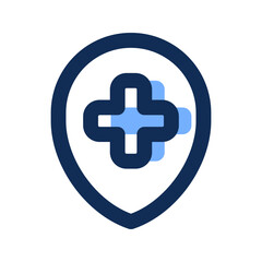 hospital filled line icon