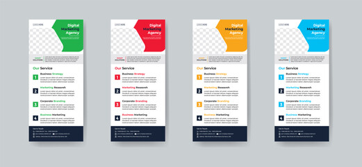 Modern creative corporate business dl flyer or rack card layout concept background flyer brochure cover template for grow up your business to the next level