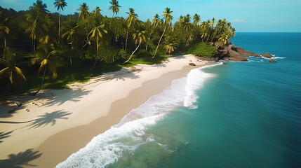 Aerial view of tropical beach