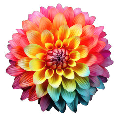 a rainbow colored flower on transparent background