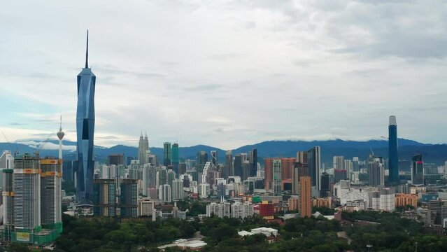 Kuala Lumpur city skyline aerial view, Malaysia
