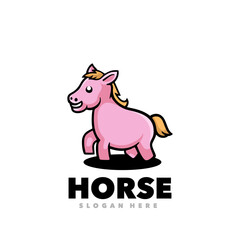 Horse mascot cartoon logo design 