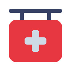 hospital sign flat icon