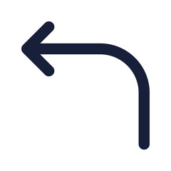 turn left flat line icon