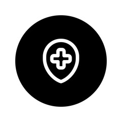 hospital line circular icon