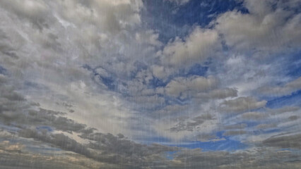 cloudburst on sky with clouds - cute weather background - photo of nature