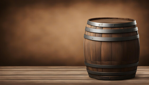 wooden barrel with wine