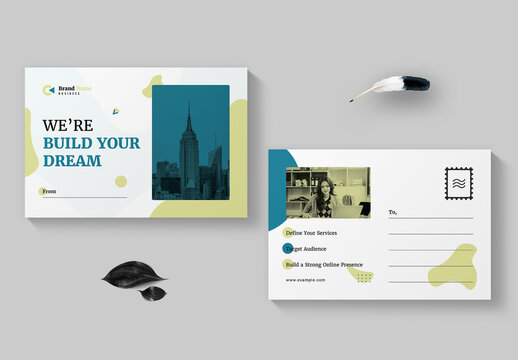 Creative Post Card Design Template Layout