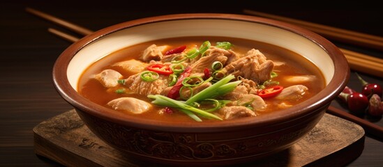 In Country, a Chinese gourmet meal is incomplete without a dish of spicy chicken soup, featuring tender chunks of red meat, vegetables fried to perfection in oil, and a tantalizing sauce enriched with