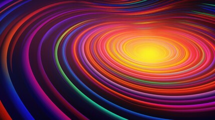 Psychedelic concentric circles background. Abstract concentric rings background. Color geometric design. Technology pattern. Generated by artificial intelligence