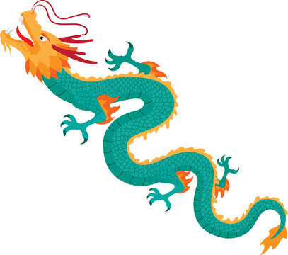 illustration vector image of happy new year 2024 year of the dragon