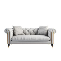 Fototapeta premium Italian style sofa on transparent background, white background, isolated, stool illustration