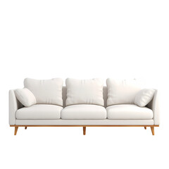 Italian style sofa on transparent background, white background, isolated, stool illustration