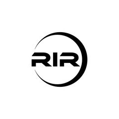 RIR letter logo design with white background in illustrator, cube logo, vector logo, modern alphabet font overlap style. calligraphy designs for logo, Poster, Invitation, etc.