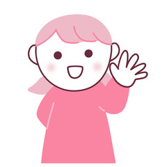手を振る女の子
