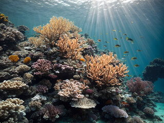 The symphony of coral reefs and sea