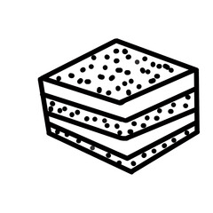 tiramisu italian food Hand drawn organic line doodle