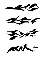 Brushes 5.Grunge brush strokes.Vector linear strokes,abstract ink backgrounds