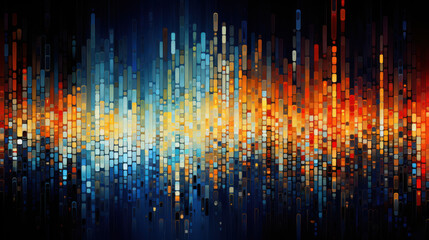 Technology abstract background. Digital line dot and colorful bokeh. Graphic design. Generative ai