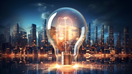 Innovative brilliance: A connecting with a glowing light bulb, symbolizing the power of ideas, creativity, and innovation.